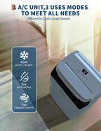 garvee 3-in-1 portable air conditioner, 14000 btu (10200, close-up detail