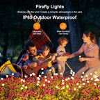 ASMAD Solar Lights Outdoor(4 Pack,32 LEDs), Solar Garden Lights, Outdoor Decorations, Firefly Light for Patio Decor, Big Bulb, Unique Gifts for Women, Gifts for Grandma
