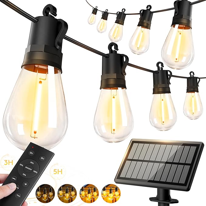 50ft-Solar-Powered-Lights-Outdoor-Waterproof-String Lights-Outside-Patio-Yard-Garden-Fence-Backyard-Deck-Porch-Balcony-Patios-Camping-Battery-Operated-LED-Fairy-Strip-Lighting-Hanging-Edison-Bulbs-S14