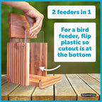 Pennington Cedar Squirrel Snacker Feeder, Squirrel Feeder, 2.75 LB | Hanging squirrel feeder, bird and squirrel feeder, eastern red cedar; mounts to tree, post or fence, keeps food dry