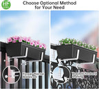 HFHOME Set of 2 Adjustable Window Planter Box Brackets, White Brackets for Window Boxes Planters, Planter Shelving with Adjustable Size The Width of The Bottom of The Planter Box (Patent Registered)