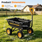 cammoo 13" no-flat tires 1400lb garden cart wheelbarrow, view 10