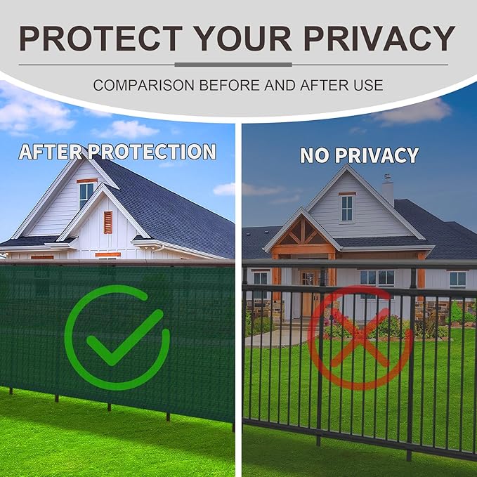 LOVE STORY Custom Size 3'x1' Dark Green Balcony Privacy Screen,UV Block Privacy Fence Screen,90% Shield for Outdoor Pool Garden Apartment Railing
