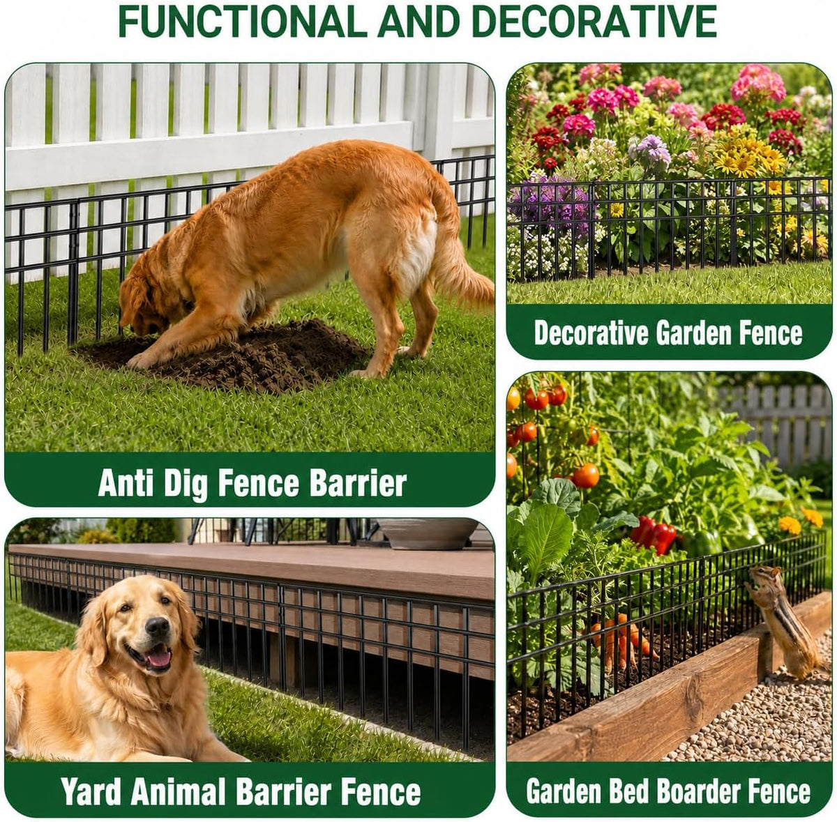 mixc 30 pack animal barrier fence, 42.5ft x, front angle view