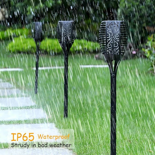 4 Pack Outdoor Solar Flame Light,Solar Lights Outdoor for Garden Decorations with Flickering Flame,IP65 Waterproof Solar Powered Yard Lights Torch Light for Lawn Patio Pathway (Blue)