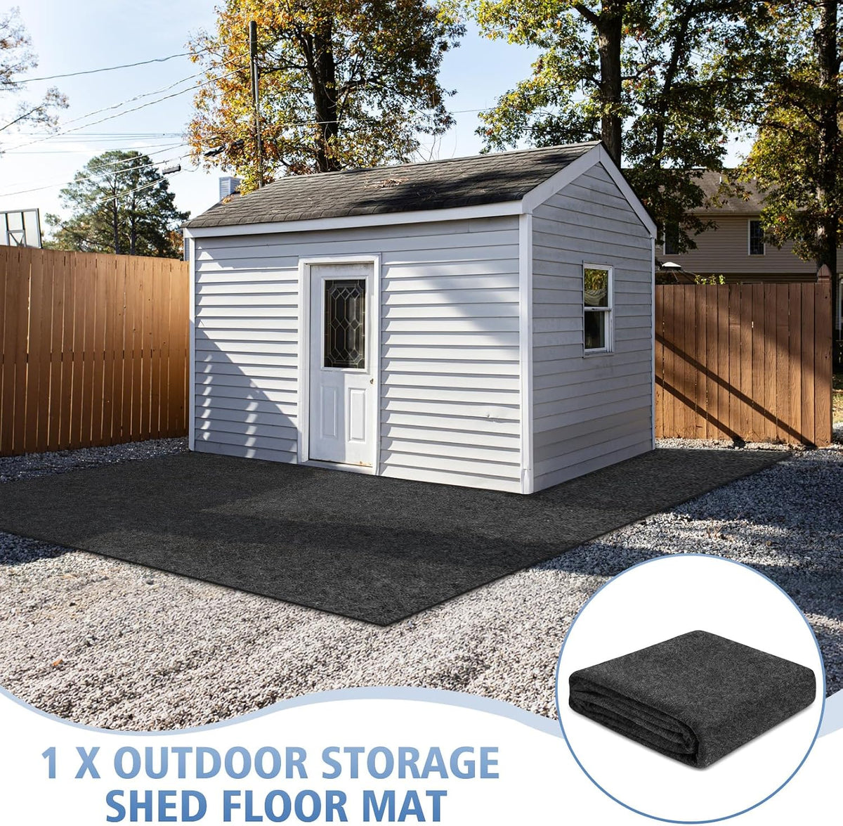 all-weather shed floor mat - for outdoor storage, package contents