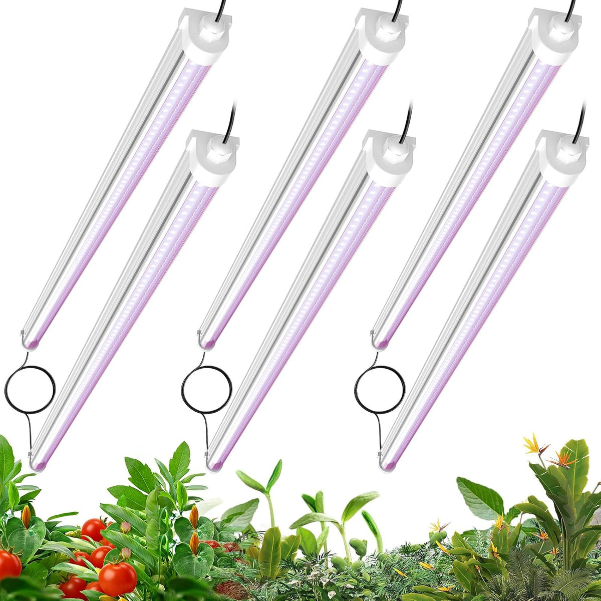 jesled waterproof t8 4ft grow lights, full spectrum, main product view