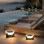 MVBT Solar Post Lights Outdoor, 15" Solar Column Lights Outdoor Large | IP54 Waterproof Modern Pillar Light, 3000K LED Bulb Dusk to Dawn Column Lamp, Round Post Lighting for Patio Deck Yard Garden