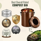 epica kitchen compost bin for kitchen countertops, 1.3, front angle view