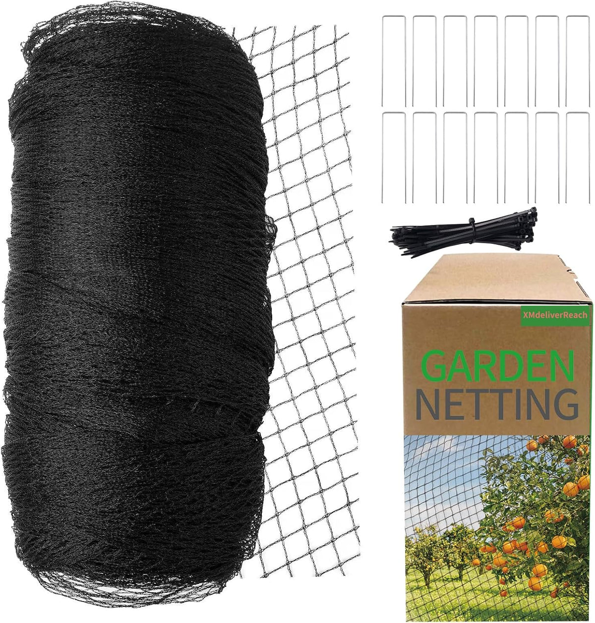 garden netting, 15ft x 30ft black bird netting, main product view