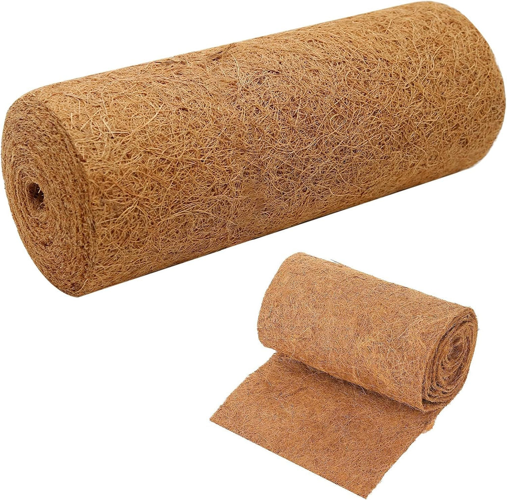 EATAKWARD 120'' x 12'' Coconut Mat, Coco Fiber Roll, Natural Coconut Coco Liner Roll, Thick Coco Liners for Planters, Flowers, Pet, Tortoise, Lizard, Snake, Rabbit, Brown (120 * 12 inch)