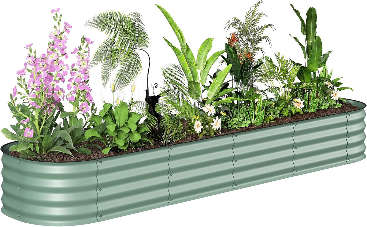 outsunny 8' x 2' x 1' galvanized raised, main product view