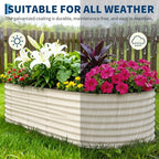 Garvee Galvanized Raised Garden Bed Outdoor, 8x4x2 ft Metal Planter Box for Flowers Herbs Vegetables, Rust-Resistant Raised Garden Beds for Gardening, Easy Assembly Outdoor Garden Box & Planters,Beige
