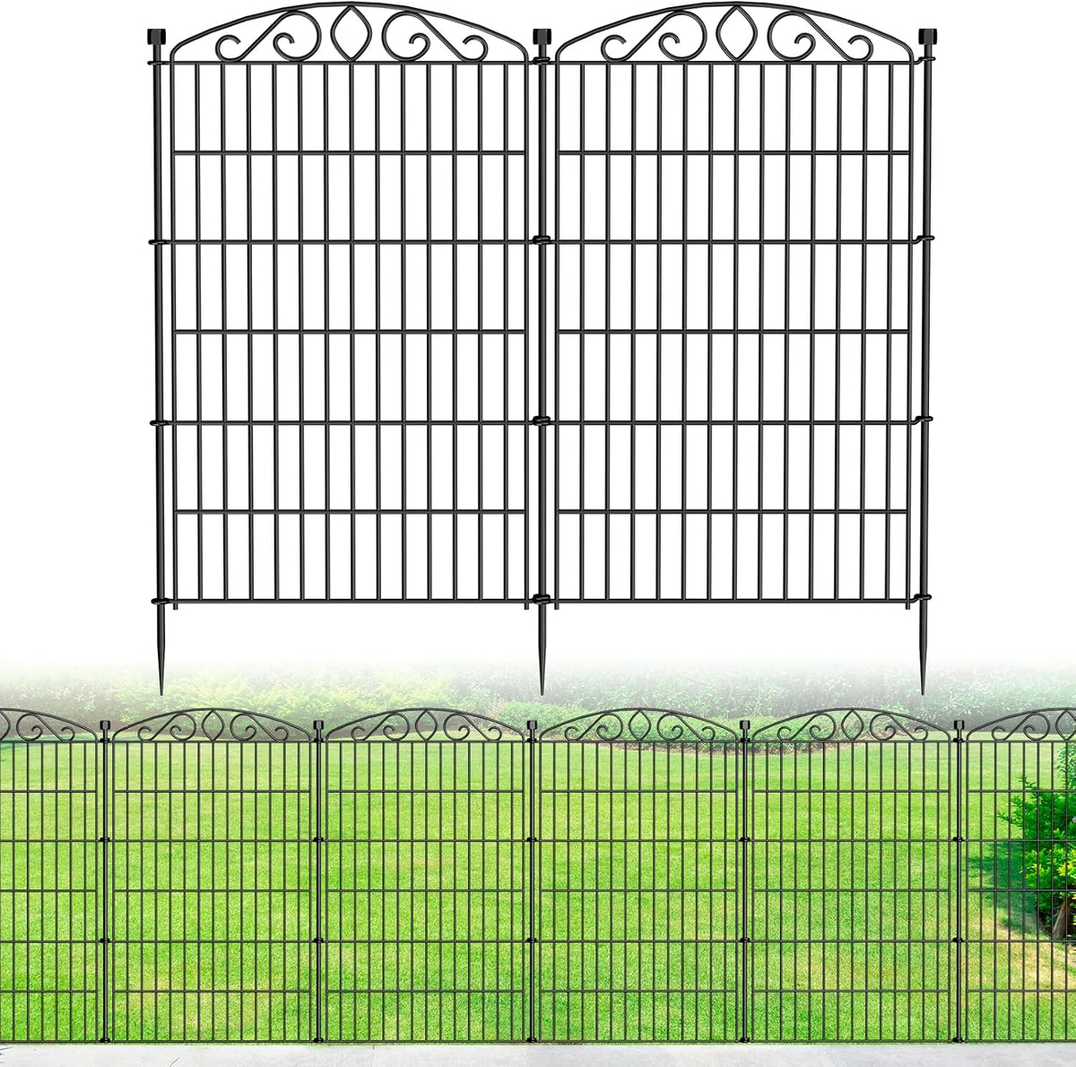 12 panel no dig decorative garden fence 42", main product view