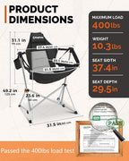 KingCamp Hammock Camping Chair, Swinging Portable Folding Camp Chairs for Adults Max 400lbs Heavy Duty Foldable Oversized Rocker with Aluminum Alloy Frame Cup Holder for Outdoor Beach Patio Sport