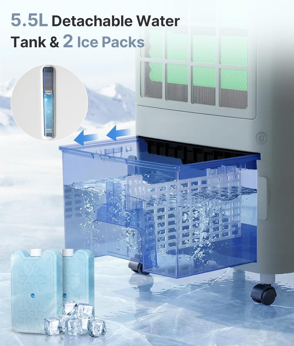 35" 3-in-1 evaporative air cooler, portable swamp cooler, package contents