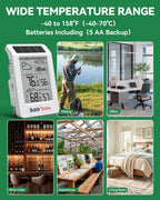 indoor outdoor thermometer wireless solar weather station with, view 9