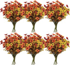 36 bundles artificial fall flowers for outdoors faux, main product view