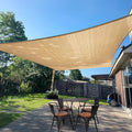 SUNLAX Sun Shade Sail 10' x 19' Sand Rectangle Canopy Sail Shade Cover UV Block Permeable Sunshade Outdoor for Patio Backyard Deck Pergola (We Make Custom Size)