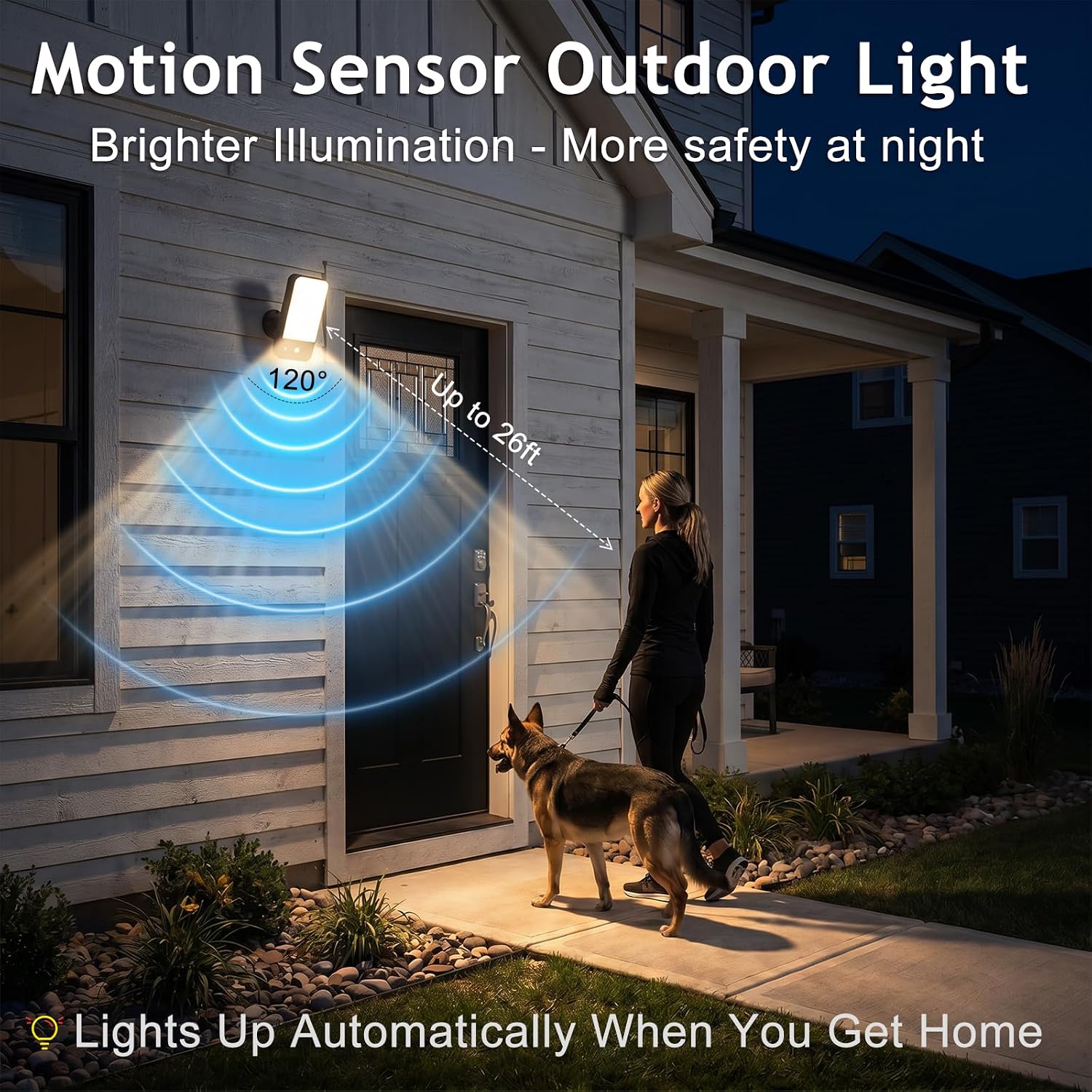 Rechargeable Motion Sensor Outdoor Wall Light, 10000mAh 1 Pack | 3 Modes 3 CCT Dimmable with Remote, IP65 Waterproof Security Lamp for Porch, Patio, Garage, Garden & Yard