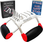 Meat Claws Stainless Steel - Premium high-grip soft-touch rubber handles for ultimate comfort! 100% dishwasher safe, shreds Pulled Pork and BBQ Meat effortlessly!
