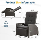 Green4ever Outdoor Patio Recliner with Independently Adjustable Backrest and Footrest, All-Weather Wicker Patio Chair, 160° Lay Flat Patio Reclining Lounge Chair for Backyard Garden, Grey