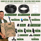 Push-to-Connect Drip Irrigation System Kit, 2-Zone Garden Watering System with 50FT 1/2" Mainline, Leak-Resistant Quick Connect Fittings, Adjustable Emitters for Raised Beds, Greenhouse