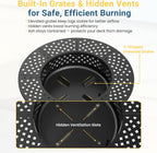43" large fire pit for outside with 2 on a desk or shelf