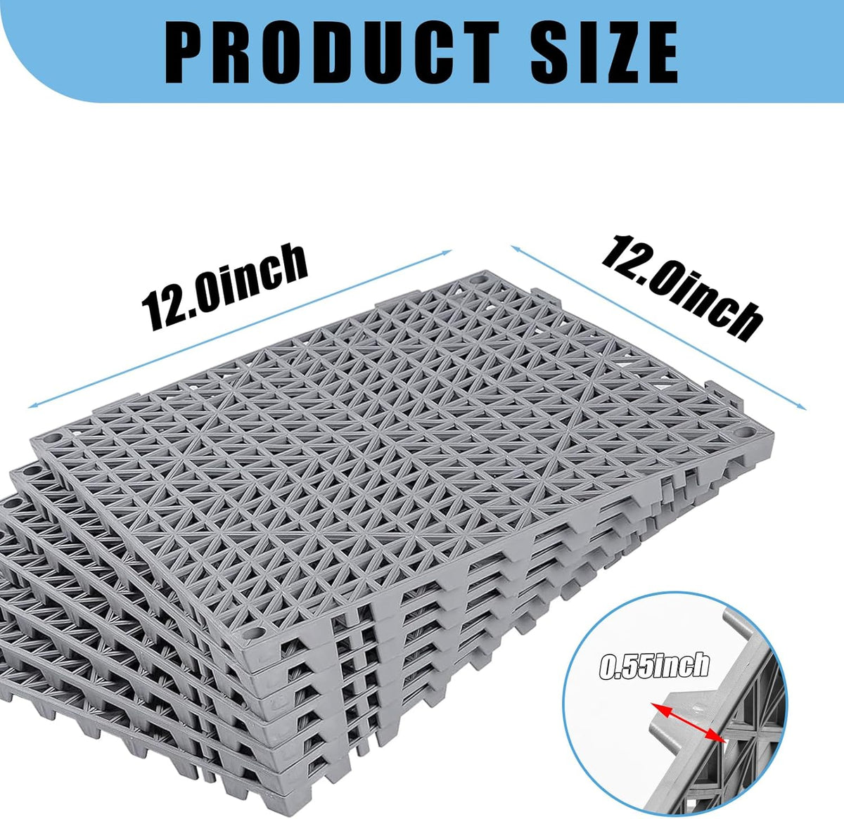 12” x 12” drainage interlocking floor mats 12 shown in use
