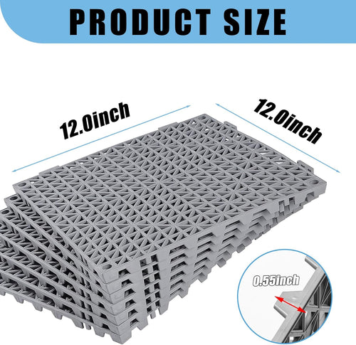 12” x 12” drainage interlocking floor mats 12 shown in use