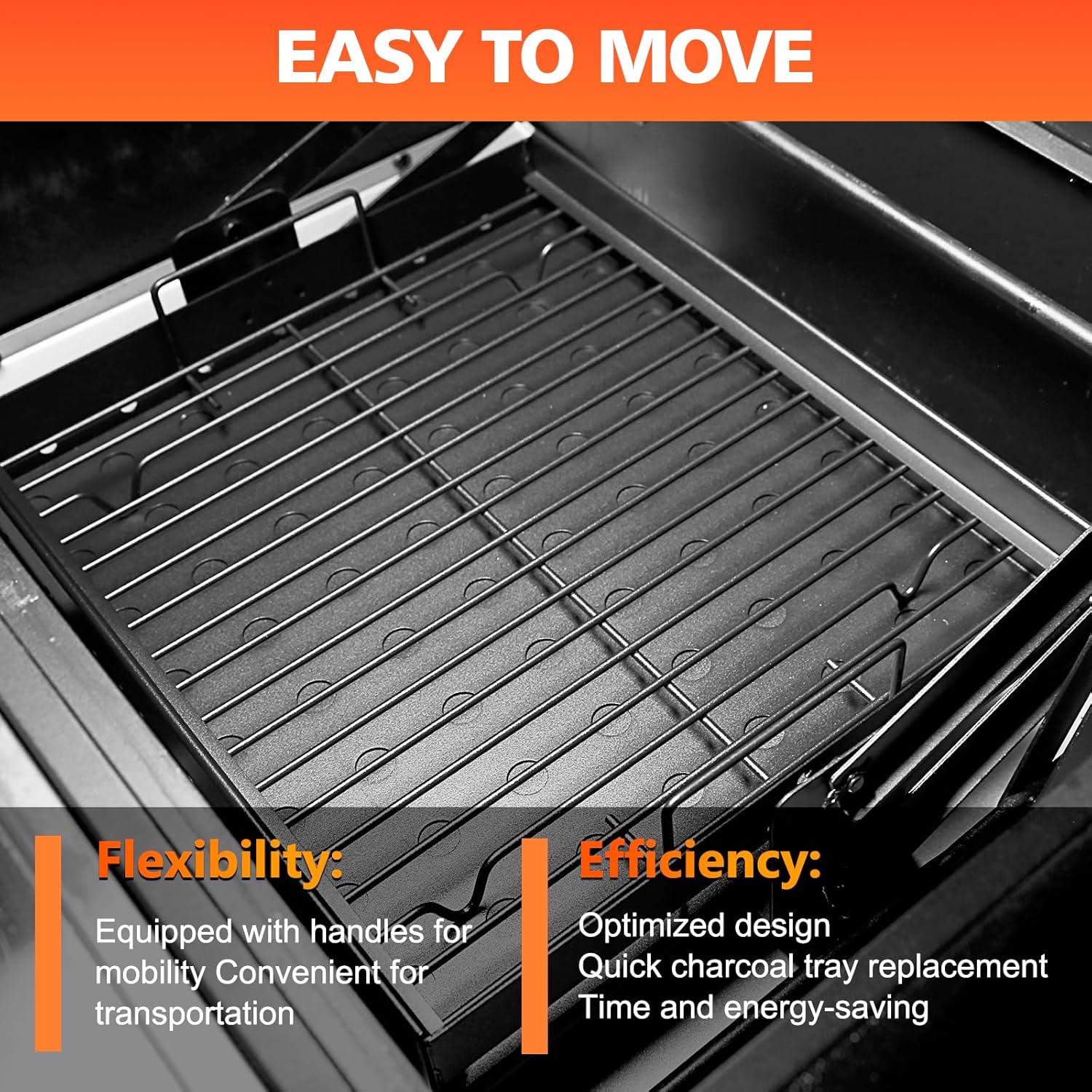 Uniflasy Stretchable Charcoal Tray for Expert Grill 24, Pit Boss, 15"-28" | Fits Pit Boss Memphis I, Char-Griller PS9900/2190/6500/6800/8500 and Smoke Hollow 47183T-21; supports varied grill widths