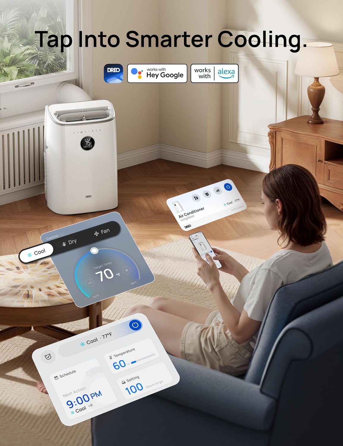 dreo portable air conditioner 318s, 8000 btu ashrae, view 9