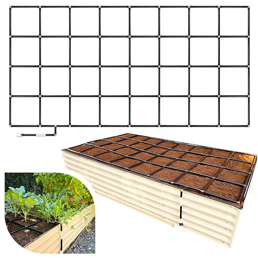 Garden Grid Watering System | Garden Irrigation System for Garden Beds – But Better | Pre-Assembled, Waters Every Plant, 2-Min Setup, USA-Made, Lasts 5–10x Longer Than Drip Irrigation | 4x8 – 44"x88"