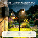Low Voltage Landscape Lighting, 8 Pack Pathway Lights Outdoor | All-in-One Landscape Lighting Kit,6W Dimmable 5CCT Path Lights,IP66 Waterproof,For Garden Path Driveway Yard Outdoor