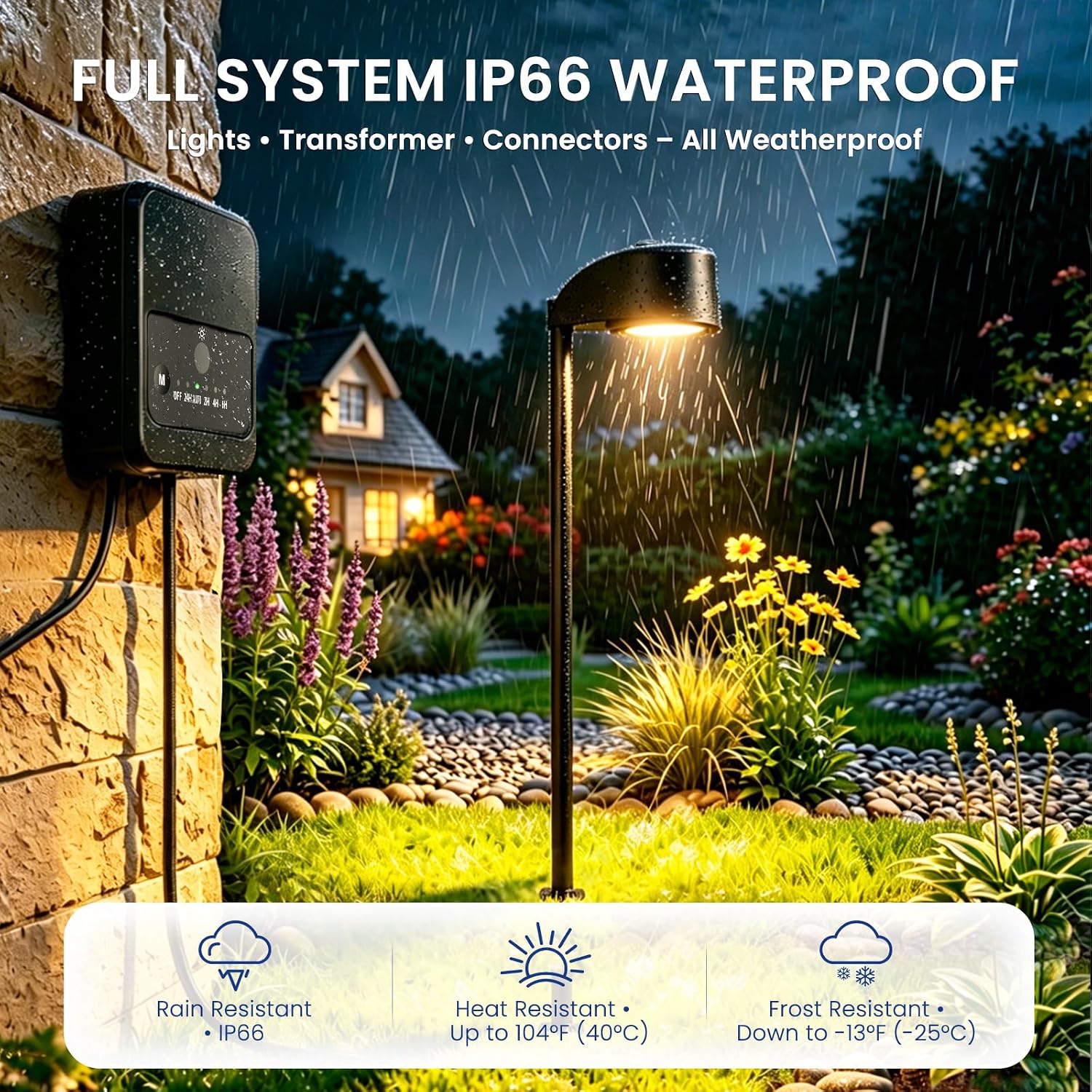 Low Voltage Landscape Lighting, 8 Pack Pathway Lights Outdoor | All-in-One Landscape Lighting Kit,6W Dimmable 5CCT Path Lights,IP66 Waterproof,For Garden Path Driveway Yard Outdoor