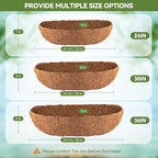 3Pcs Trough Coco Liner 30" Coco Coir Liners for Planters, Liners for Window Boxes Liners, Wall Basket Planters, Railing Hanging Baskets, Garden Planter Baskets