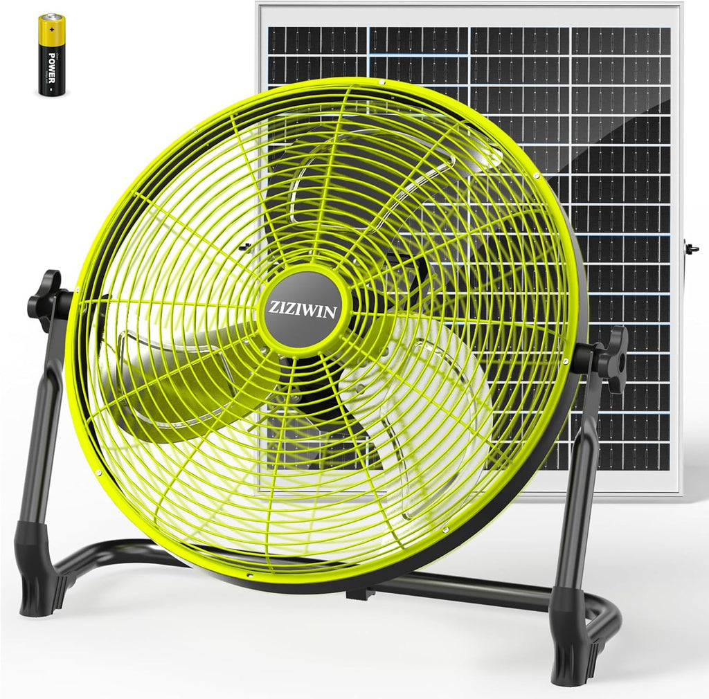 14" solar fan, 25w solar powered cordless greenhouse, main product view