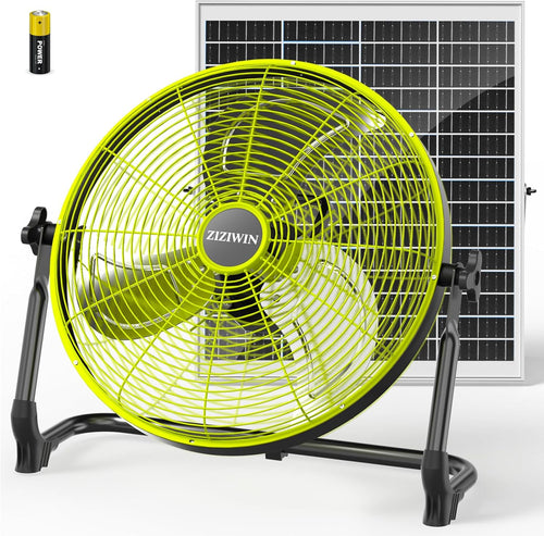 14" solar fan, 25w solar powered cordless greenhouse, main product view