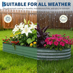 Garvee 2 Pack Galvanized Raised Garden Beds - 8x4x1.5ft Planter Box for Vegetables, Flowers, Rust-Resistant Garden Box, Easy Assembly Raised Beds, Durable Planters for Outdoor Plants, Green
