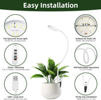 EWPJDK Plant Grow Light Full Spectrum 72 LED with Clip Grow Lamp | Plant Grow Light Lamp for Indoor Plants, Clip-On, Growing Lamp