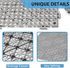 12” x 12” drainage interlocking floor mats 12, close-up detail