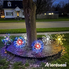 Anordsem Solar Garden Lights Outdoor: Bendable Copper Wire with 120 LED Firework Beads - White Waterproof DIY Fairy Decorations for Yard Patio Path - Gifts for Women Mom Homeowners