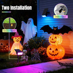 Solar Spot Lights Outdoor Color Changing, [7 Mode/6 Pack] Christmas Landscape Spotlights, Solar Lights Outdoor Waterproof,Led Powered Flood Light for Halloween Pathway Yard Garden Tree Walkway