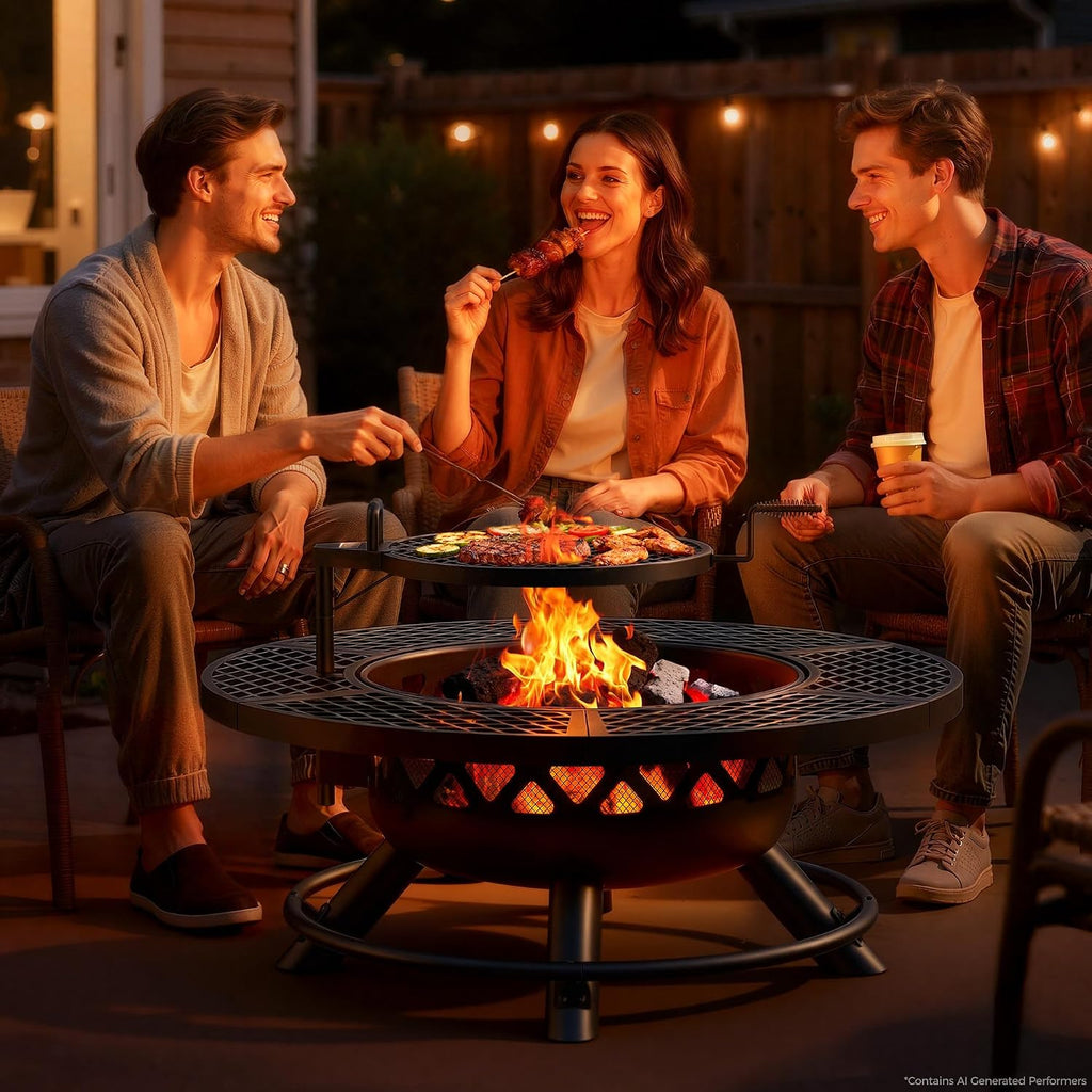 bali outdoors fire pit with poker on a desk or shelf