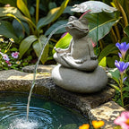Animal Pond Fountain Spitter, Resin Frog Water Spitter Statue with Pump, Pond Fountain for Small Ponds, Outdoor Water Feature for Fish Pond, Garden Lawn Landscaping Decoration Relaxing Frog