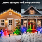 Spotlight Outdoor – 120V Plug-in, 2700K Warm White LED Landscape Spot Lights with RGB 3 Lenses for Yard, Garden, Lawn&Tree Decor, IP67 Waterproof, Perfect for Holidays&Everyday (4 Pack, Green)