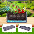 GENMOUS 2 Pack Rectangle 4 Tier Tomato Planter, Raised Garden Bed Tall 45'' Vertical Elevated Garden Planter Standing Garden Bed Planter Box with Drainage Holes Patio Balcony Porch Black