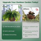 T4U Hanging Planters for Outdoor Plants, 10 Inch 6 Pack Fabric Hanging Baskets with Drainage Tray, Decorative Hanging Pots for Plants Outdoor Patio Porch Garden Use（Brown）