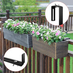 Planter Box Bracket,Flower Box Holder Brackets,Adjustable Window Box Brackets for Patio Garden Fence Pergola Balcony