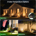 Lightonight Solar Spot Lights Outdoor 4 Pack | 3 Color Temperatures, Remote Control Landscape Spotlights for Tree, Garden, Pathway, House, Yard, Driveway